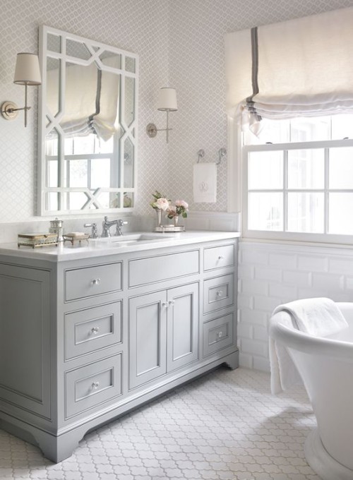 Classic grey and white bathroom. Friday's Favourites, Gallerie B blog
