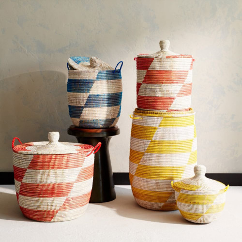 West Elm coloured baskets. Get Organised in Style, Gallerie B blog