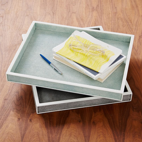 West Elm Faux Shagreen Tray. Get Organised in Style, Gallerie B blog.