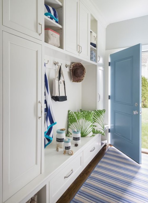 Blue and white mudroom. Friday's Favourites, Gallerie B blog