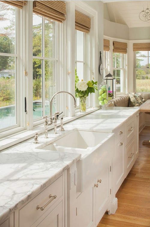 Light filled kitchen with fireclay sink. Friday's Favourites