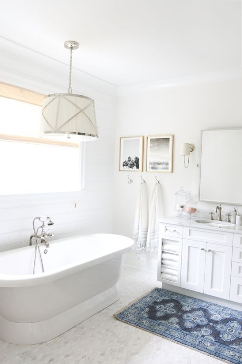 Classic white bathroom with a touch of colour. Friday's Favourites, Gallerie B blog.
