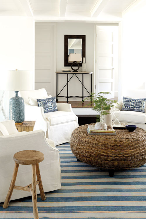 Rattan furniture adds texture and interest.