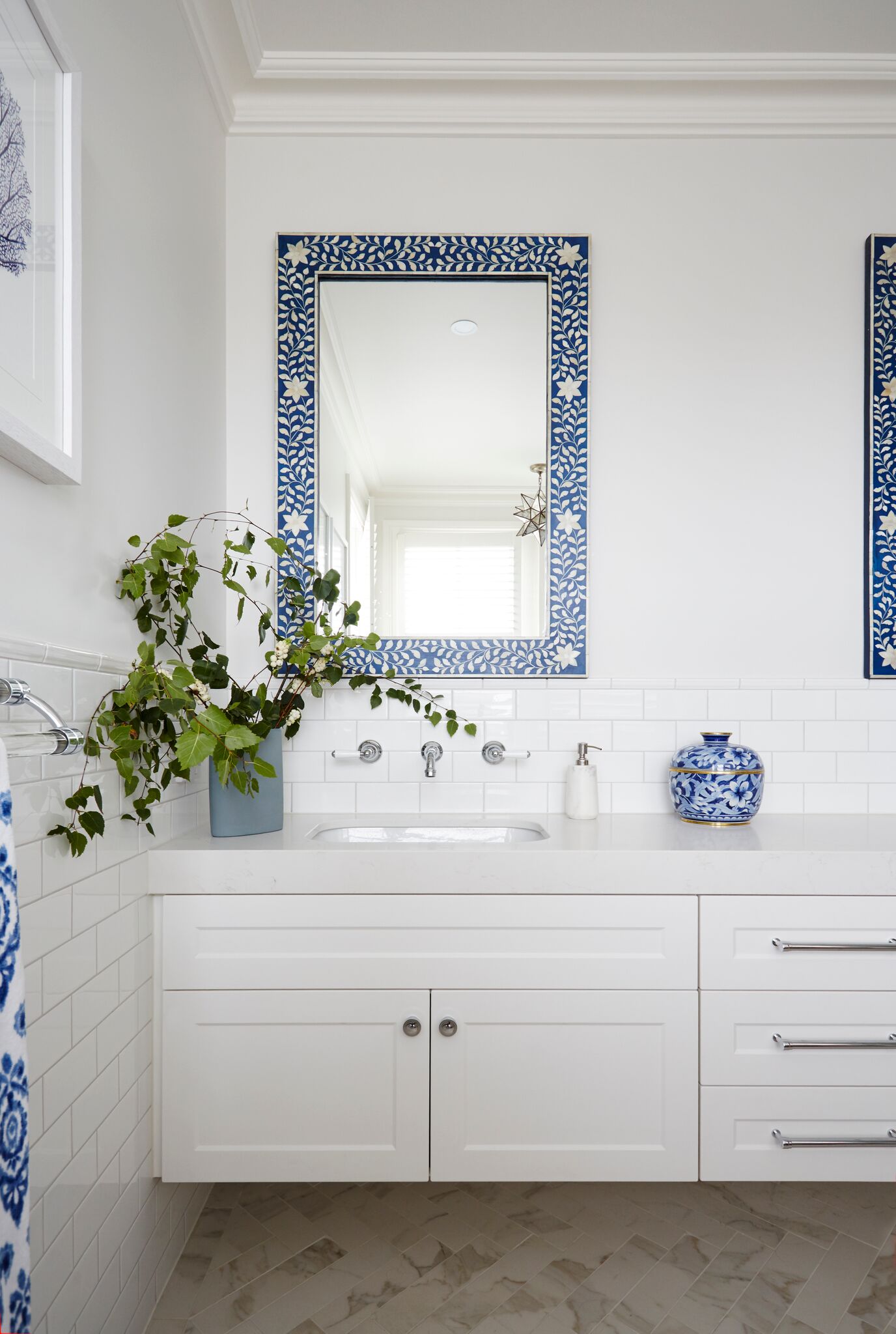 My four favourite mirrors. Mirror with blue bone inlay frame.