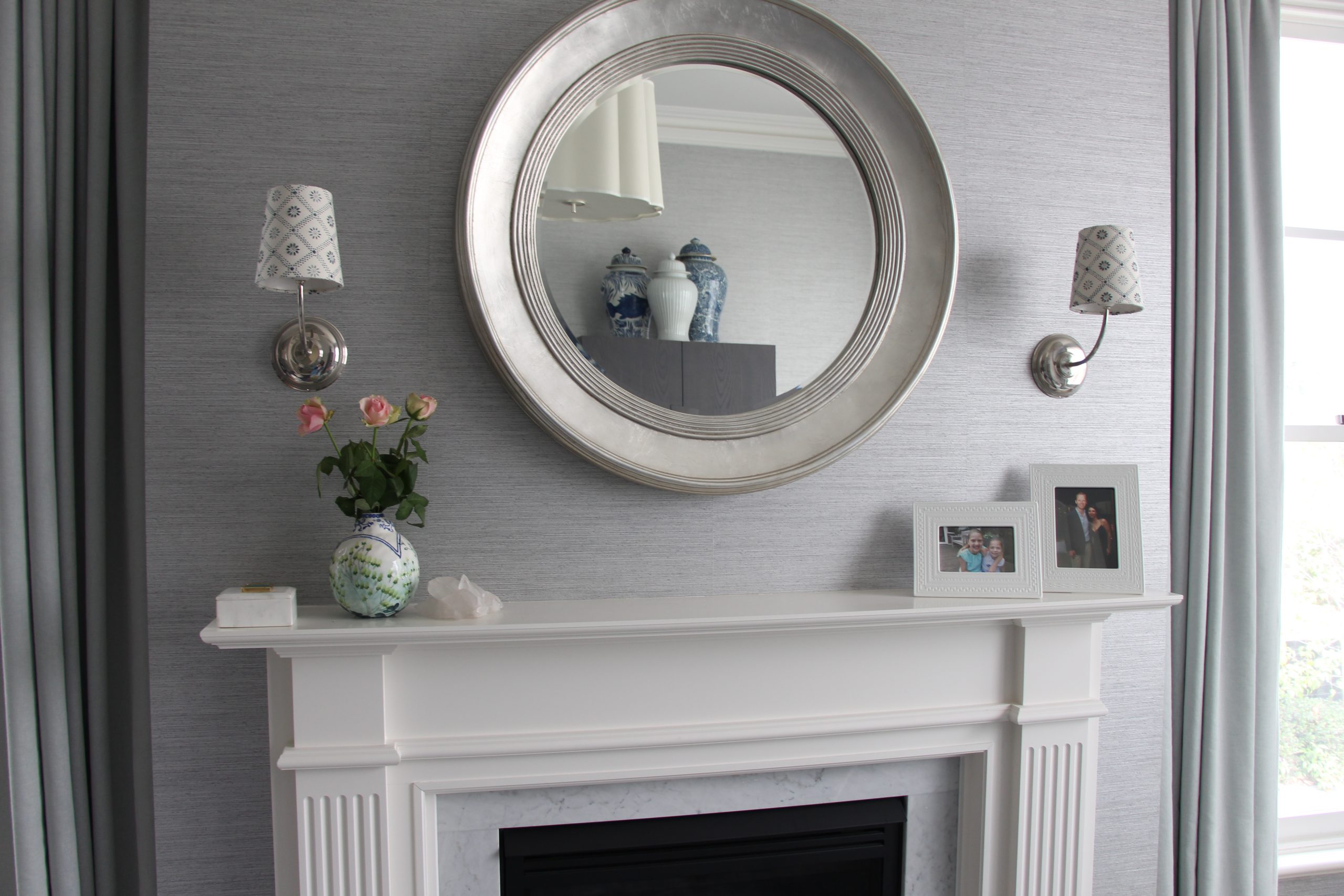 My four favourite mirrors. Round classic mirror with silver frame.