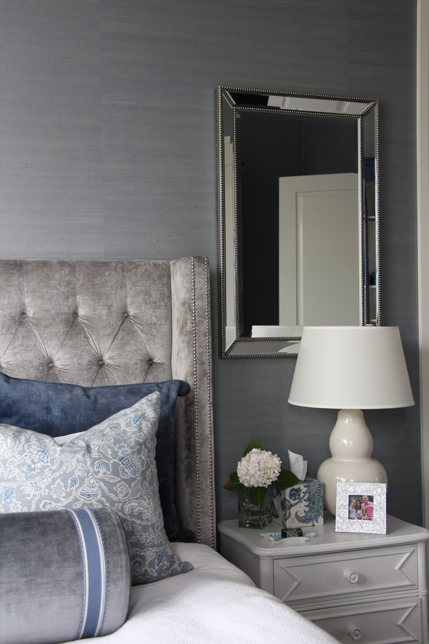My four favourite mirrors. Silver mirror with decorative beading.